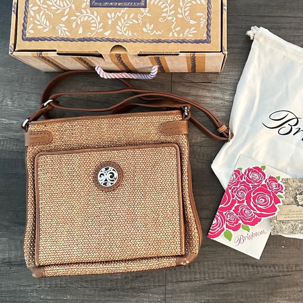 BRIGHTON London Groove Raffia Organizer Crossbody